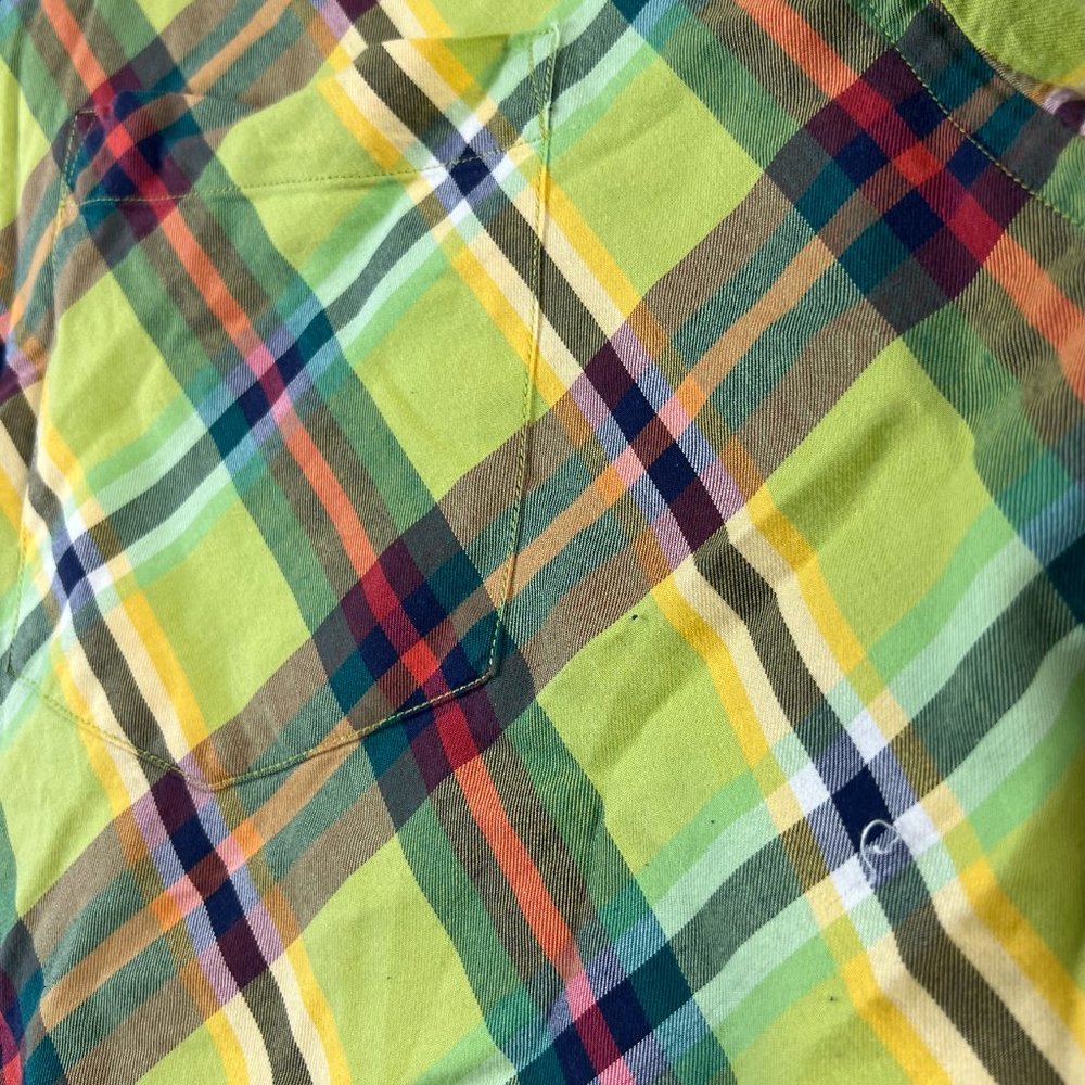 Tommy Hilfiger Shirt Adult Large Green Plaid Button Up Long Sleeve Casual Mens - Picture 9 of 16